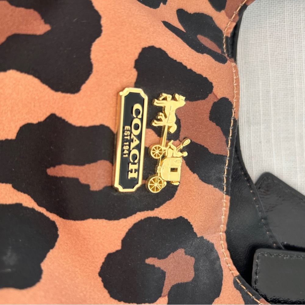 RARE FIND - Coach Madison Ocelot Leopard-Print Shoulder Bag in Brown and Black - Picture 12 of 16